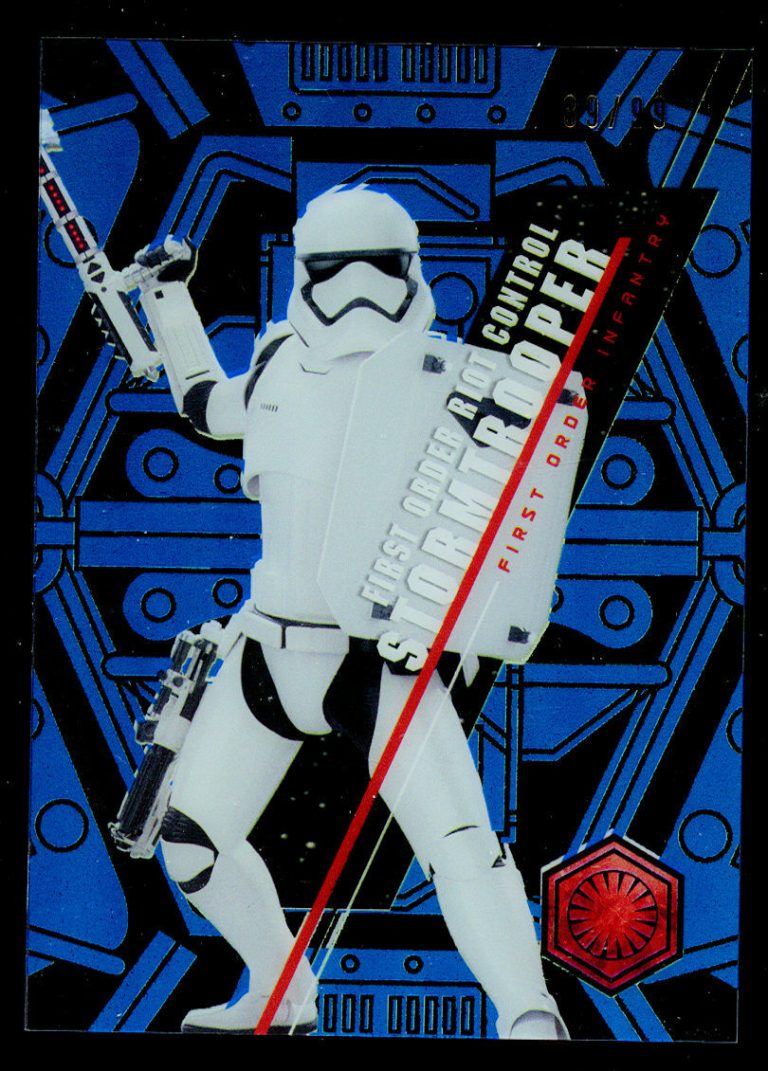 First Order Riot Control Trooper SW-63 Star Wars 2016 Blue Rainbow Foil 33/99