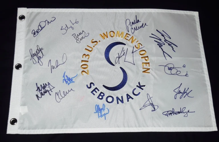 2013 US WOMAN OPEN AUTOGRAPHED GOLF FLAG - Michelle Wie, Inbee Park, Stacy Lewis