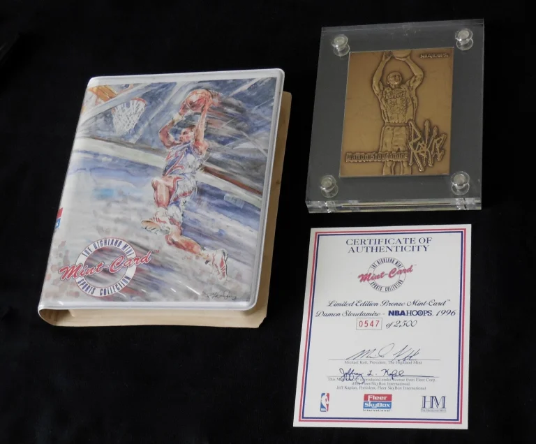 1996 NBA HOOPS DAMON STOUDAMIRE BRONZE ROOKIE CARD - HIGHLAND MINT - #547/2500