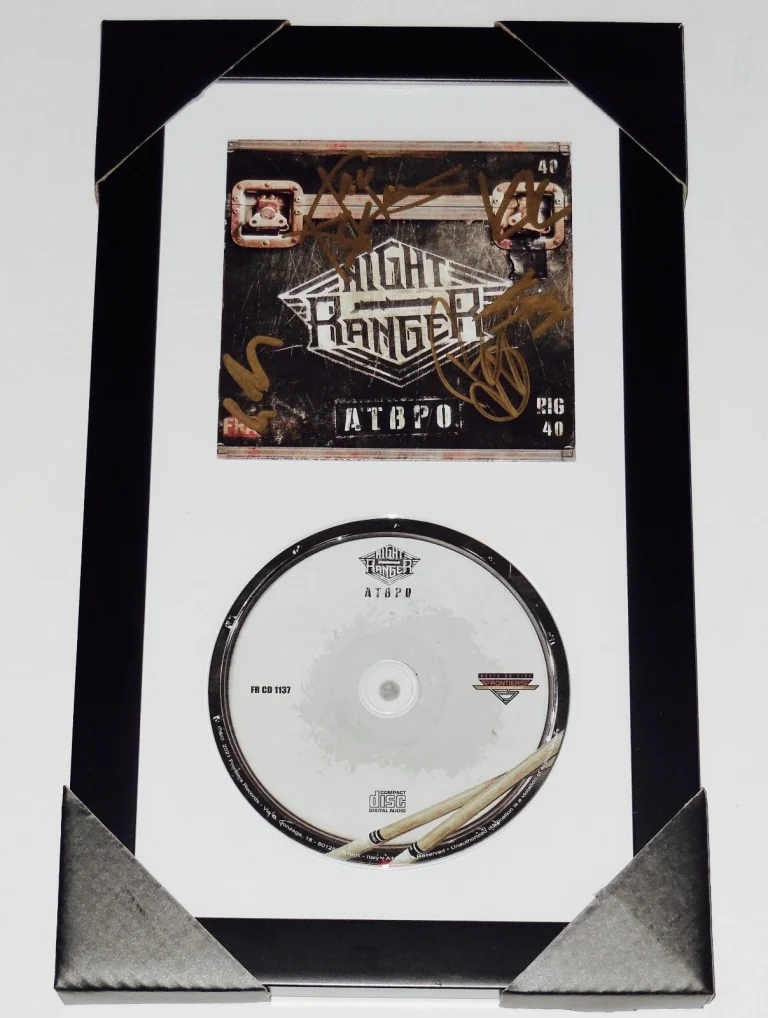 NIGHT RANGER AUTOGRAPHED CD COVER (FRAMED & MATTED) - Jack Blades, Brad Gillis,