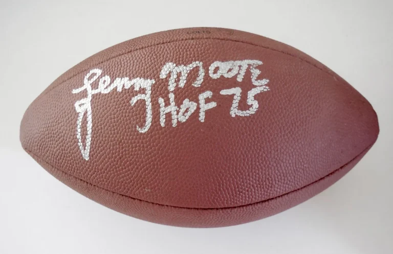 LENNY MOORE AUTOGRAPHED JUNIOR SIZED WILSON NFL FOOTBALL (COLTS) W/ COA!