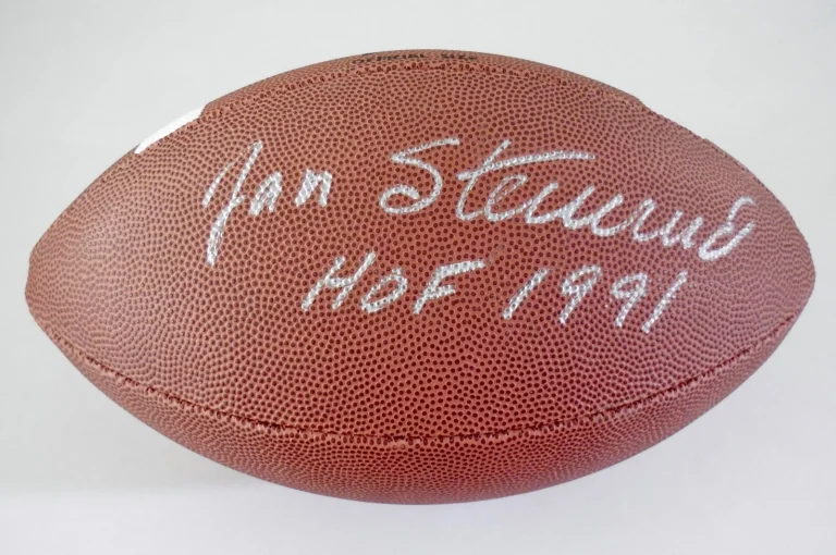 JAN STENERUD AUTOGRAPHED WILSON NCAA FOOTBALL (KANSAS CITY CHIEFS) W/ COA!