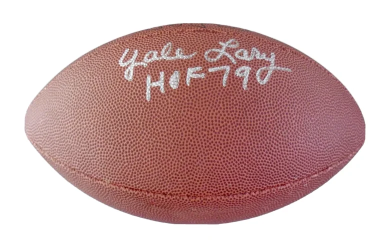 YALE LARY AUTOGRAPHED WILSON NFL FOOTBALL (DETROIT LIONS) W/ COA!
