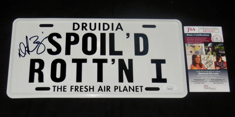 DAPHNE ZUNIGA AUTOGRAPHED LICENSE PLATE (SPACEBALLS - PRINCESS VESPA) - JSA COA!