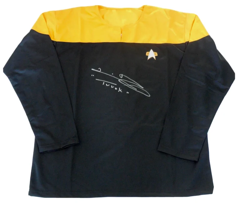 TIM RUSS AUTOGRAPHED STAR TREK UNIFORM SHIRT (TUVOK) - JSA COA!
