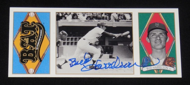 BUD HARRELSON AUTOGRAPHED 1993 UPPER DECK ALL-TIME HEROES BASEBALL CARD (METS)