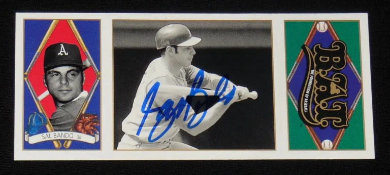 SAL BANDO AUTOGRAPHED 1993 UPPER DECK ALL-TIME HEROES BASEBALL CARD (ATHLETICS)
