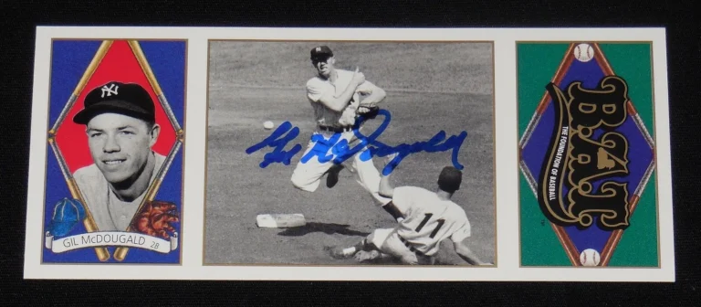 GIL MCDOUGALD AUTOGRAPHED 93 UPPER DECK ALL-TIME HEROES BASEBALL CARD (YANKEES)