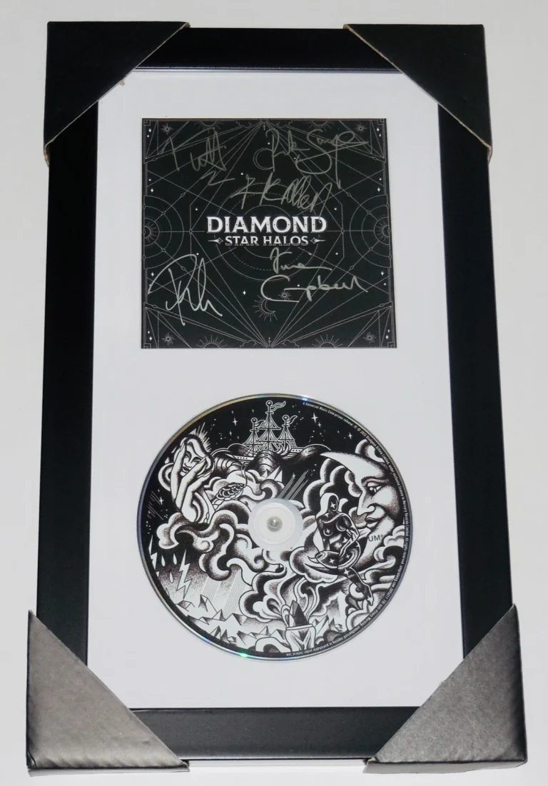 DEF LEPPARD AUTOGRAPHED CD COVER (FRAMED & MATTED) - Elliott, Savage, Allen, Col