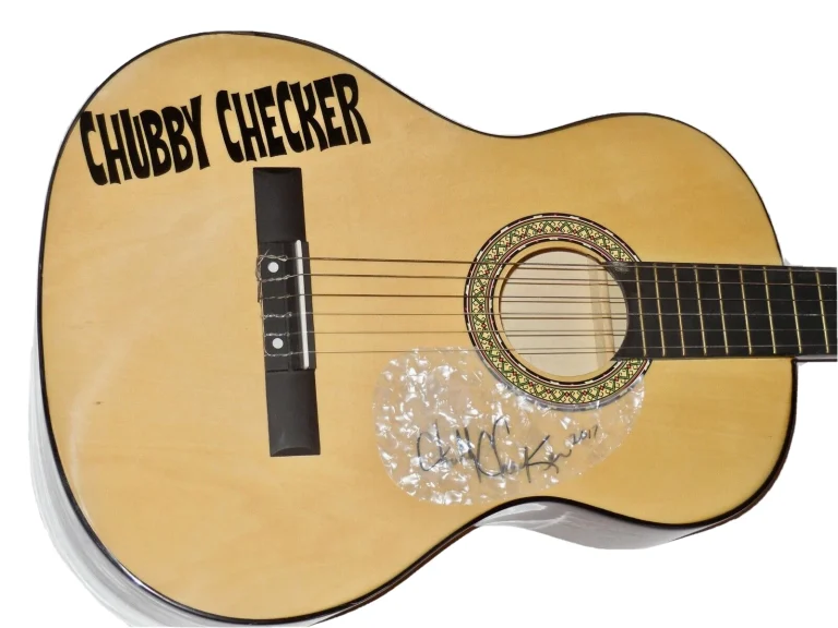 CHUBBY CHECKER AUTOGRAPHED GUITAR (THE TWIST) - W/ COA!