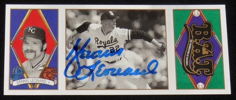 DENNIS LEONARD AUTOGRAPHED 1993 UPPER DECK ALL-TIME HEROES CARD (ROYALS)