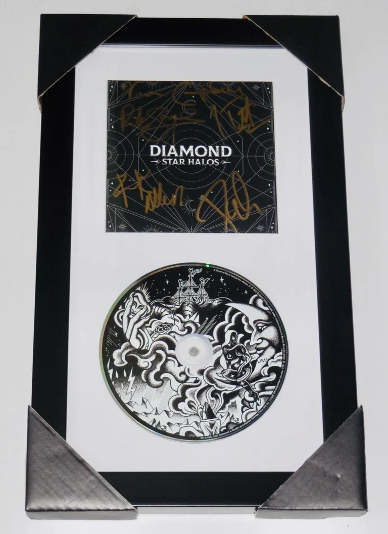 DEF LEPPARD AUTOGRAPHED CD COVER (FRAMED & MATTED) - Elliott, Savage, Allen, Col