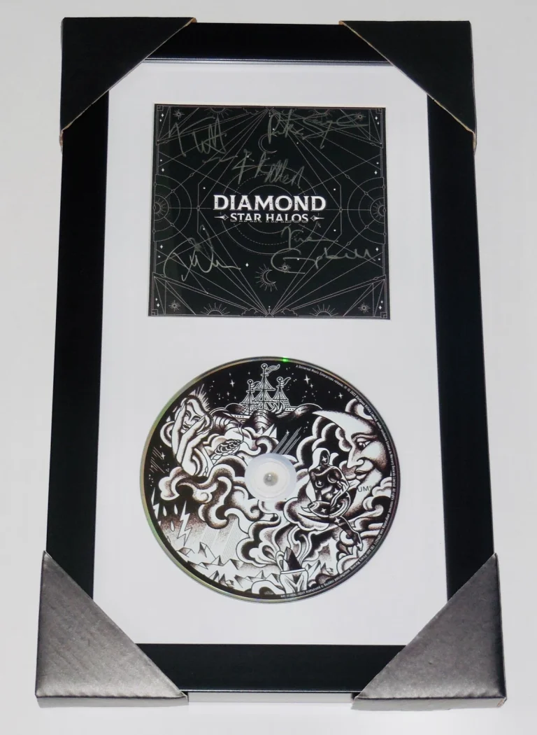 DEF LEPPARD AUTOGRAPHED CD COVER (FRAMED & MATTED) - Elliott, Savage, Allen, etc