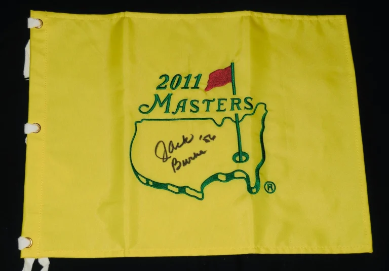 JACK BURKE AUTOGRAPHED MASTERS GOLF FLAG (1956 WINNER) - W/ COA!