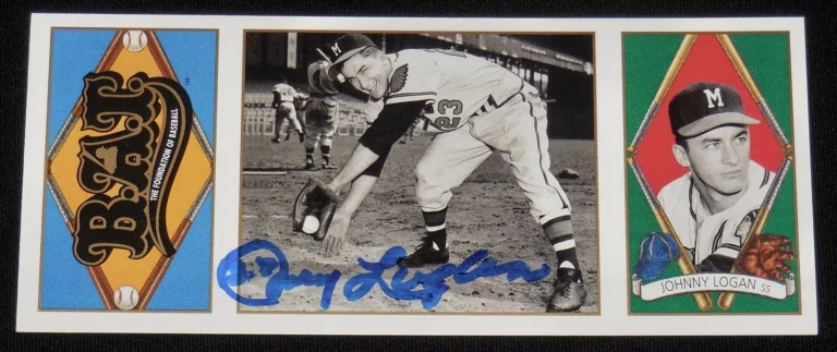 JOHNNY LOGAN AUTOGRAPHED '93 UPPER DECK ALL-TIME HEROES BASEBALL CARD (BRAVES)