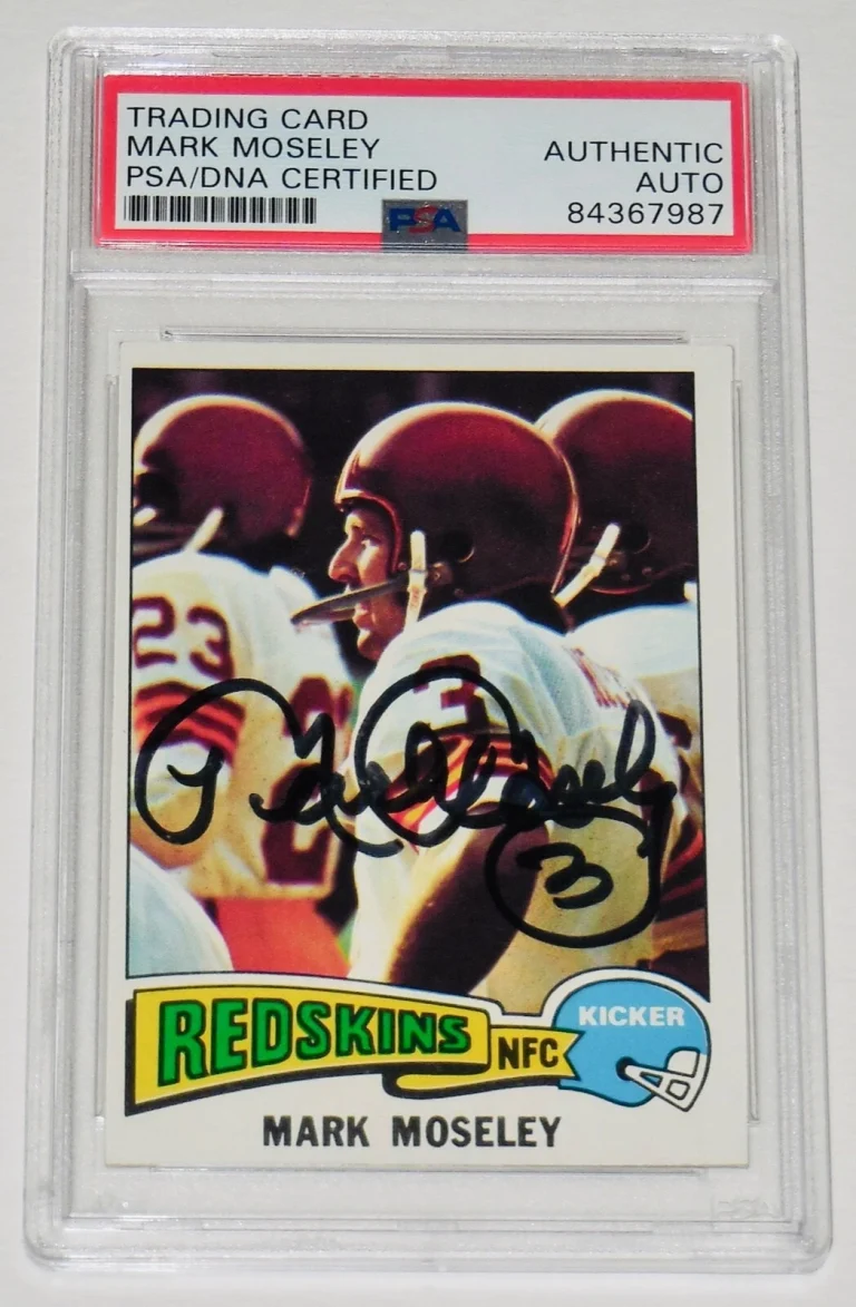 MARK MOSELEY AUTOGRAPHED 1975 TOPPS #364 FOOTBALL CARD (PSA DNA) - REDSKINS!