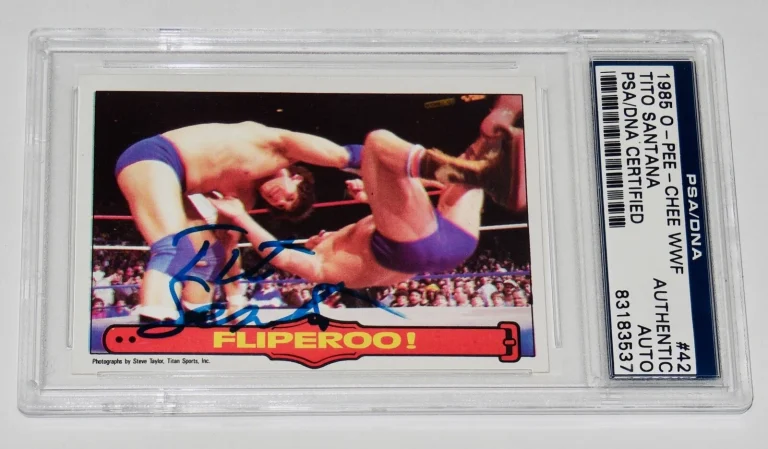 TITO SANTANA AUTOGRAPHED 1985 O-PEE-CHEE #42 TRADING CARD (PSA DNA) - WWE / WWF!