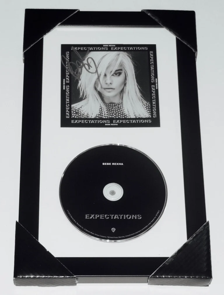 BEBE REXHA AUTOGRAPHED EXPECTATIONS CD COVER (FRAMED & MATTED) - W/ COA!
