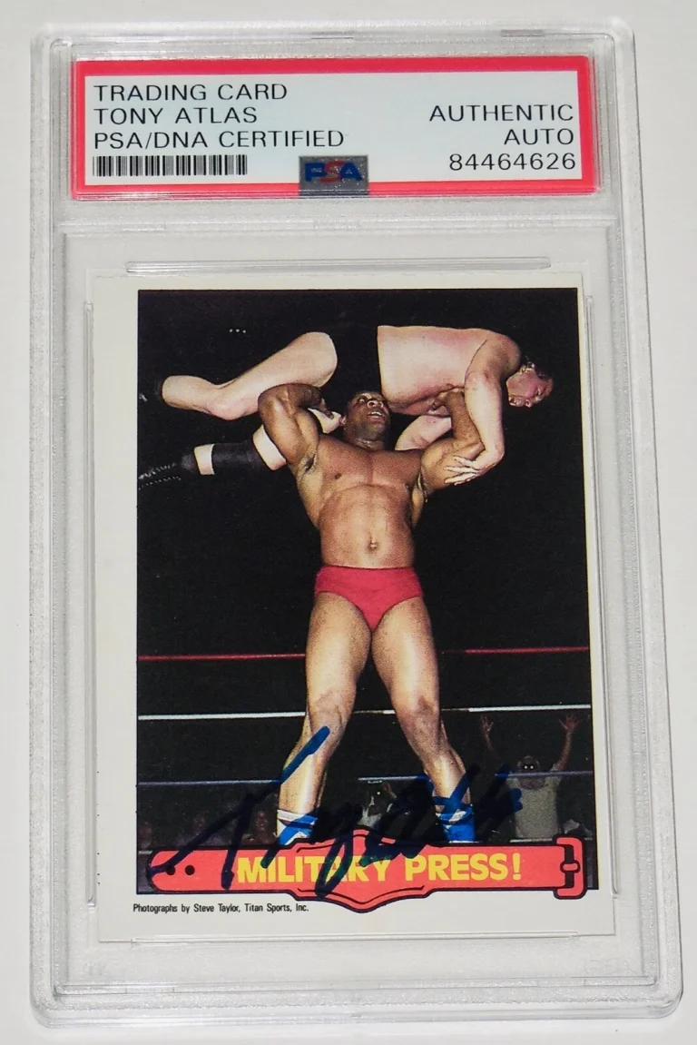 TONY ATLAS AUTOGRAPHED 1985 O-PEE-CHEE #36 TRADING CARD (PSA DNA) - WWE / WWF!