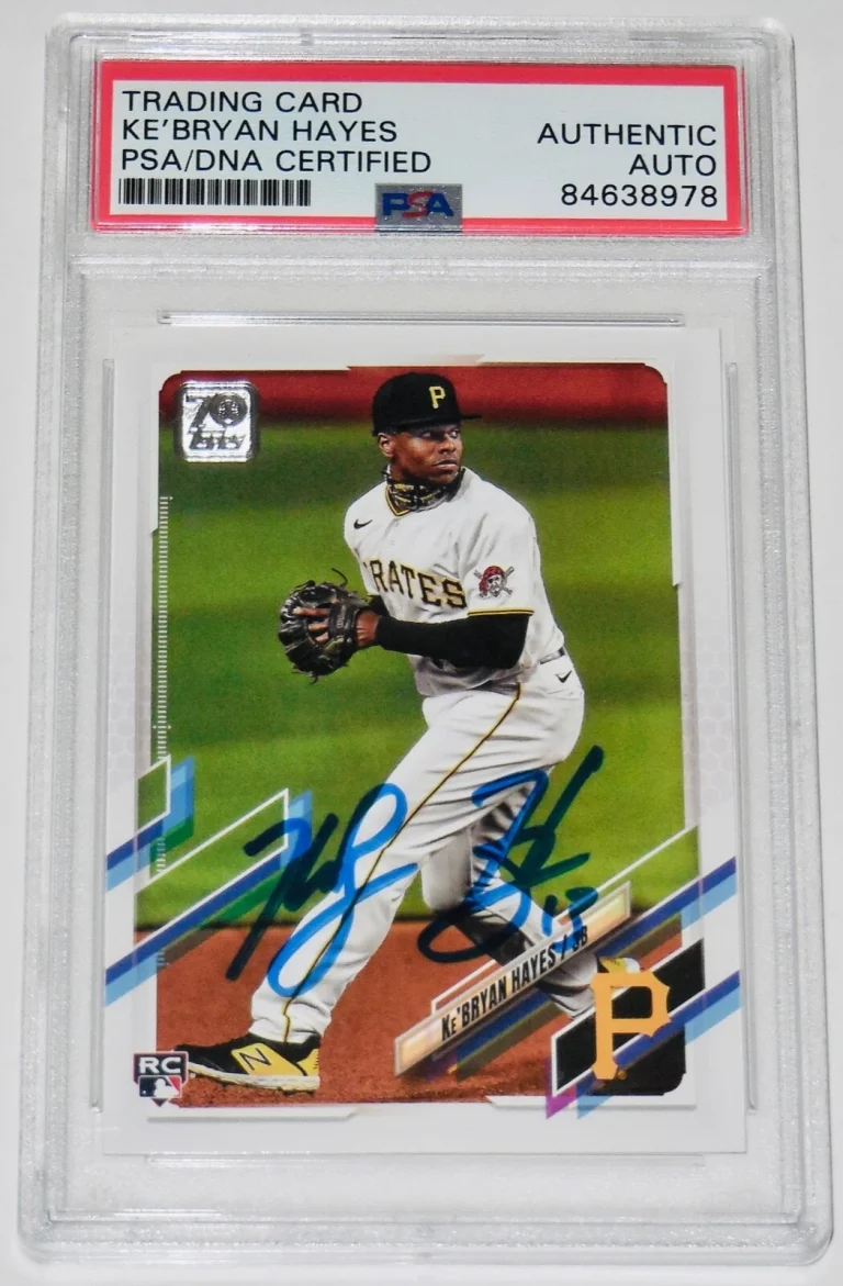 KE'BRYAN HAYES AUTOGRAPHED 2021 TOPPS #644 ROOKIE BASEBALL CARD - PSA DNA!