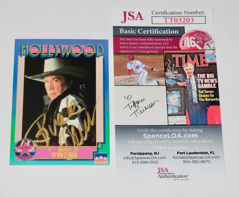 BUCK OWENS AUTOGRAPHED 1991 STARLINE HOLLYWOOD WALK OF FAME CARD - JSA COA!
