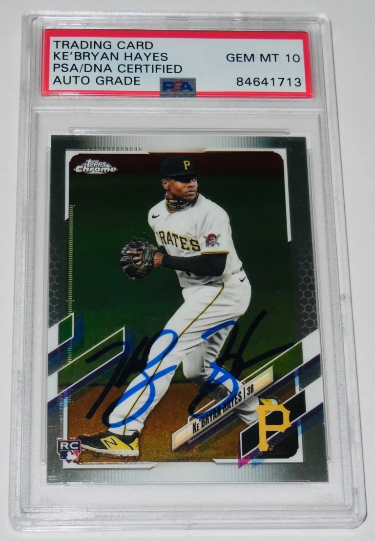 KE'BRYAN HAYES AUTOGRAPHED 2021 TOPPS CHROME #191 ROOKIE BASEBALL CARD - PSA 10!
