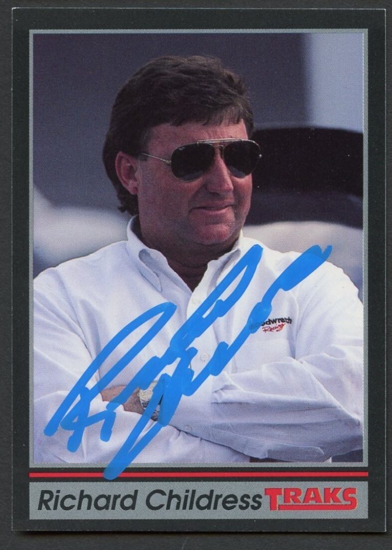 Richard Childress #54 signed autograph 1991 Traks NASCAR Racing Trading Card