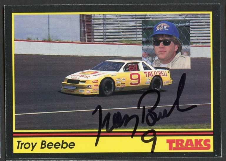 Troy Beebe #9 signed autograph auto 1991 Traks NASCAR Racing Trading Card