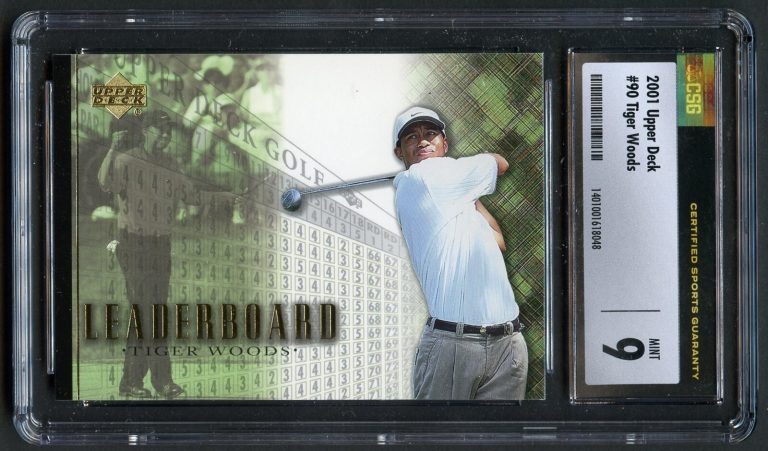 Tiger Woods #90 Upper Deck 2001 Golf Trading Card CSG 9 Mint