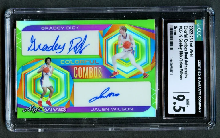 Gradey Dick & Jalen Wilson 2022-23 Leaf Vivid Colorful Combos Autographs CGC 9.5