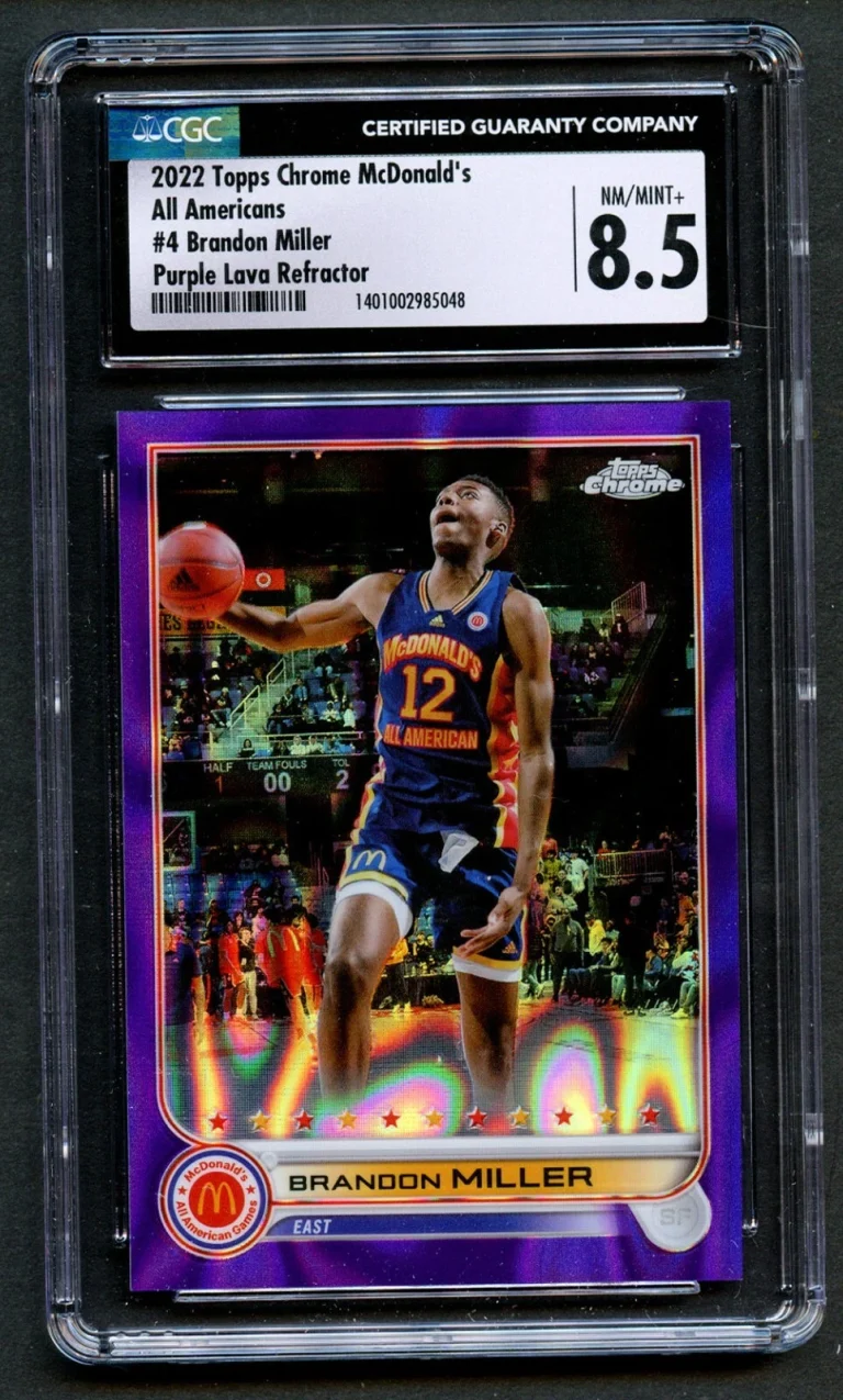 Brandon Miller 2022 Topps Chrome McDonald's AA Purple Lava Refractor CGC 8.5