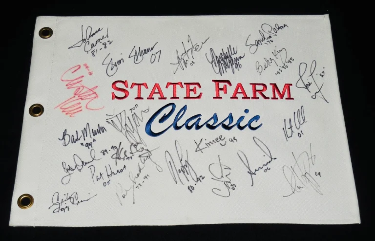 LPGA STATE FARM CLASSIC WINNERS AUTOGRAPHED GOLF FLAG - 21 SIGNATURES!