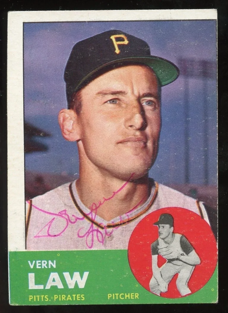 Vern Law #184 signed autograph auto 1963 Topps Baseball Trading Card
