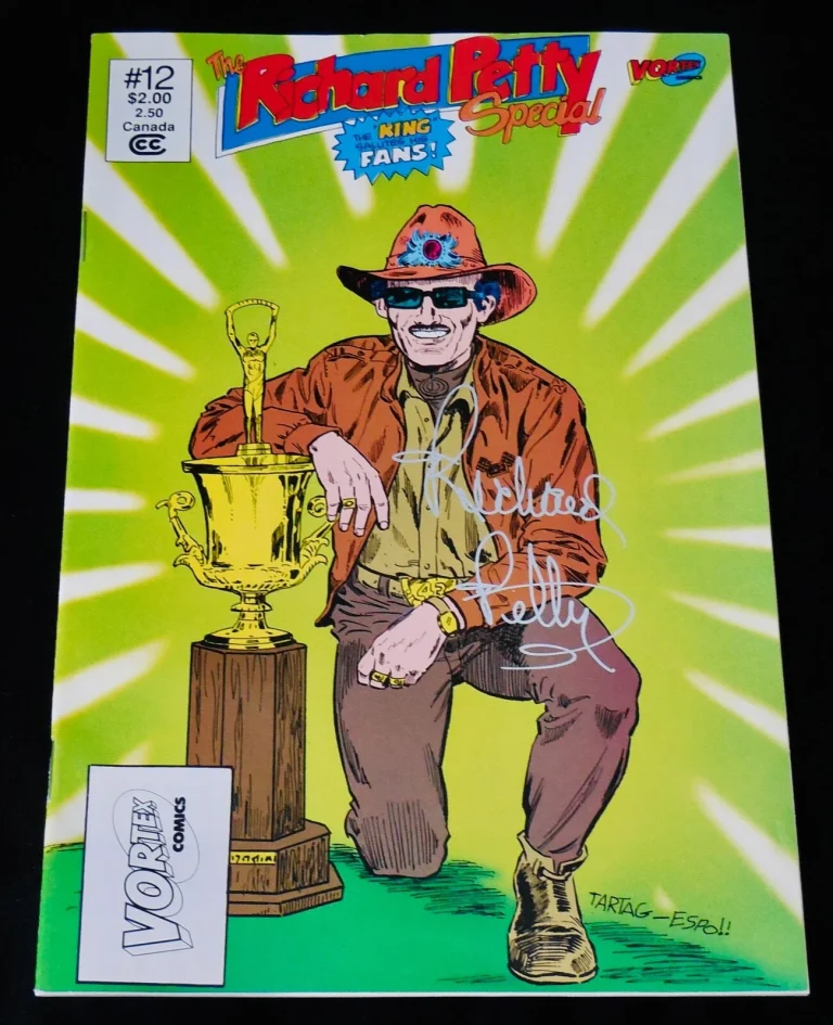 RICHARD PETTY AUTOGRAPHED VORTEX COMIC BOOK #12 SPECIAL (NASCAR) - RARE! W/ COA!