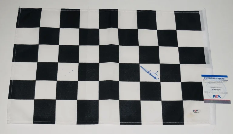 MARIO ANDRETTI AUTOGRAPHED CHECKERED RACING FLAG (HALL OF FAME) - PSA DNA!