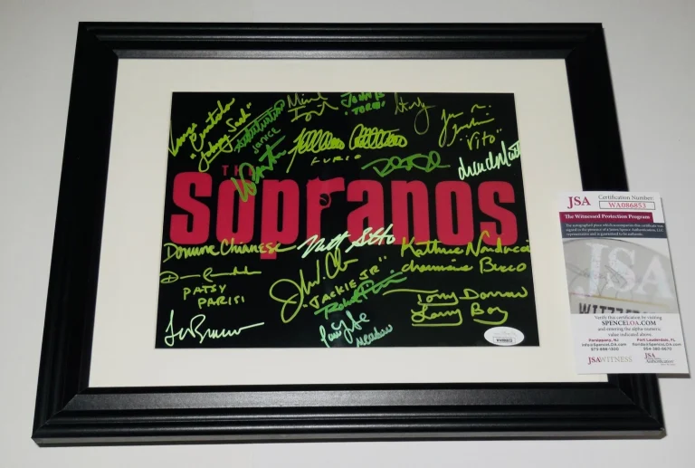 THE SOPRANOS CAST SIGNED 8X10 PHOTO (FRAMED & MATTED) - JSA! - 19 AUTOGRAPHS!