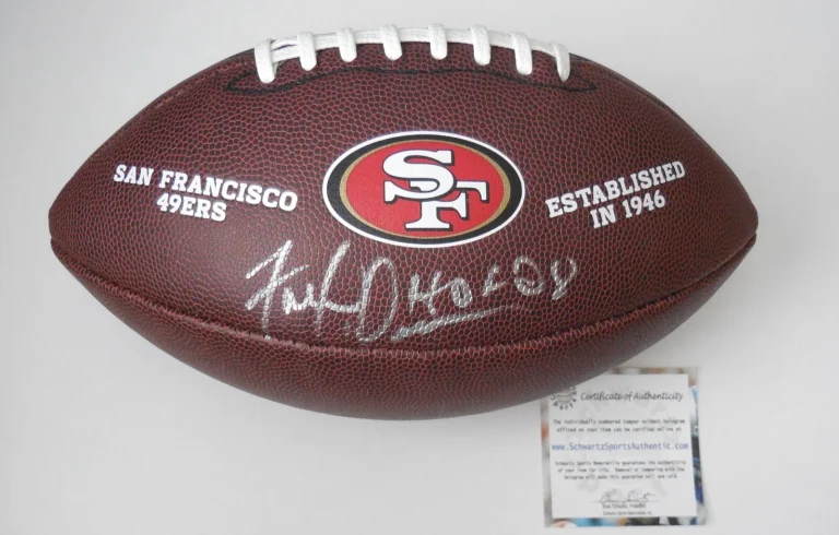 FRED DEAN AUTOGRAPHED WILSON LOGO FOOTBALL (SAN FRANCISCO 49'ERS) - W/ COA!