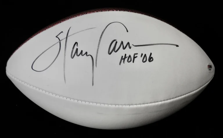 HARRY CARSON AUTOGRAPHED WILSON FOOTBALL (NEW YORK GIANTS) - PSA DNA STICKER!