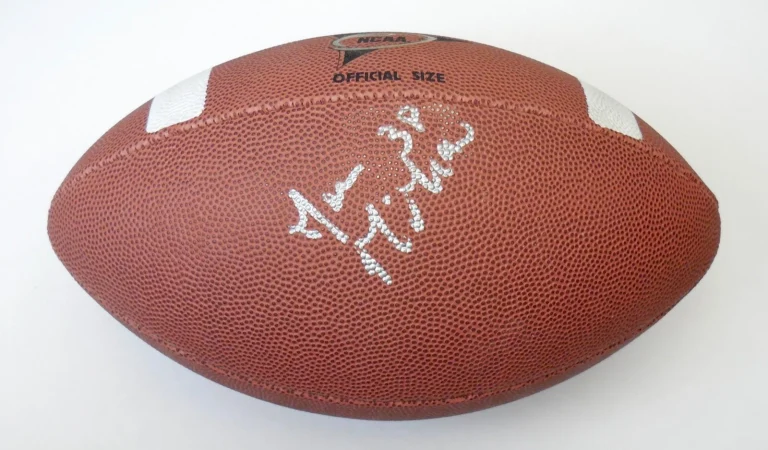 JON MCGRAW AUTOGRAPHED WILSON NCAA FOOTBALL (NEW YORK JETS) - W/ COA!