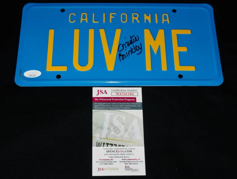 CHRISTIE BRINKLEY AUTOGRAPHED LICENSE PLATE (LAMPOON'S VACATION) - JSA COA!