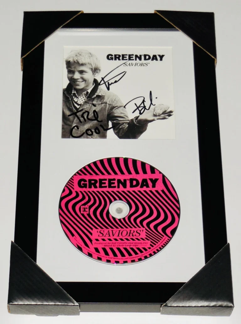 GREEN DAY AUTOGRAPHED CD COVER (FRAMED & MATTED) - Billie Joe Armstrong, Tre Coo