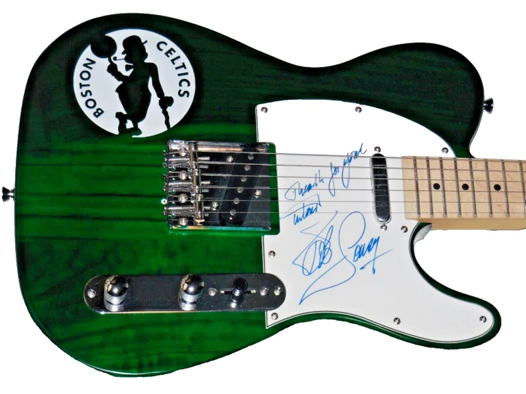 BOB COUSY AUTOGRAPHED GUITAR (BOSTON CELTICS) - W/ COA!