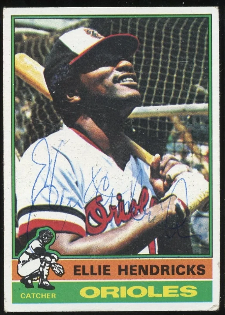 Ellie Hendricks #371 signed autograph auto 1976 Topps Baseball Trading Card