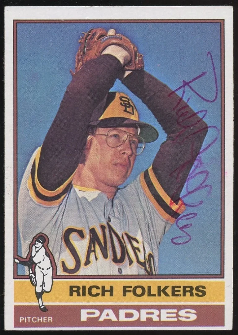 Rich Folkers #611 signed autograph auto 1976 Topps Baseball Trading Card