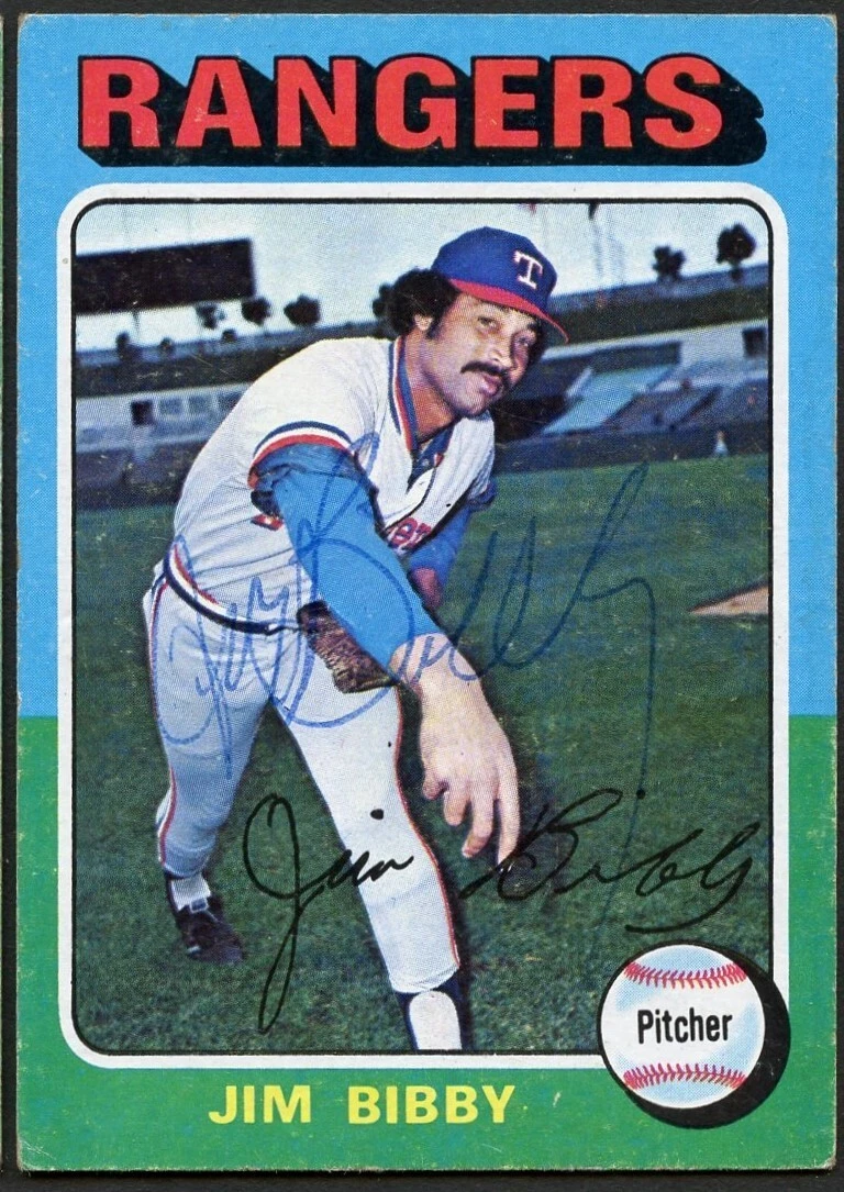 Jim Bibby #155 signed autograph auto 1975 Topps Baseball Trading Card