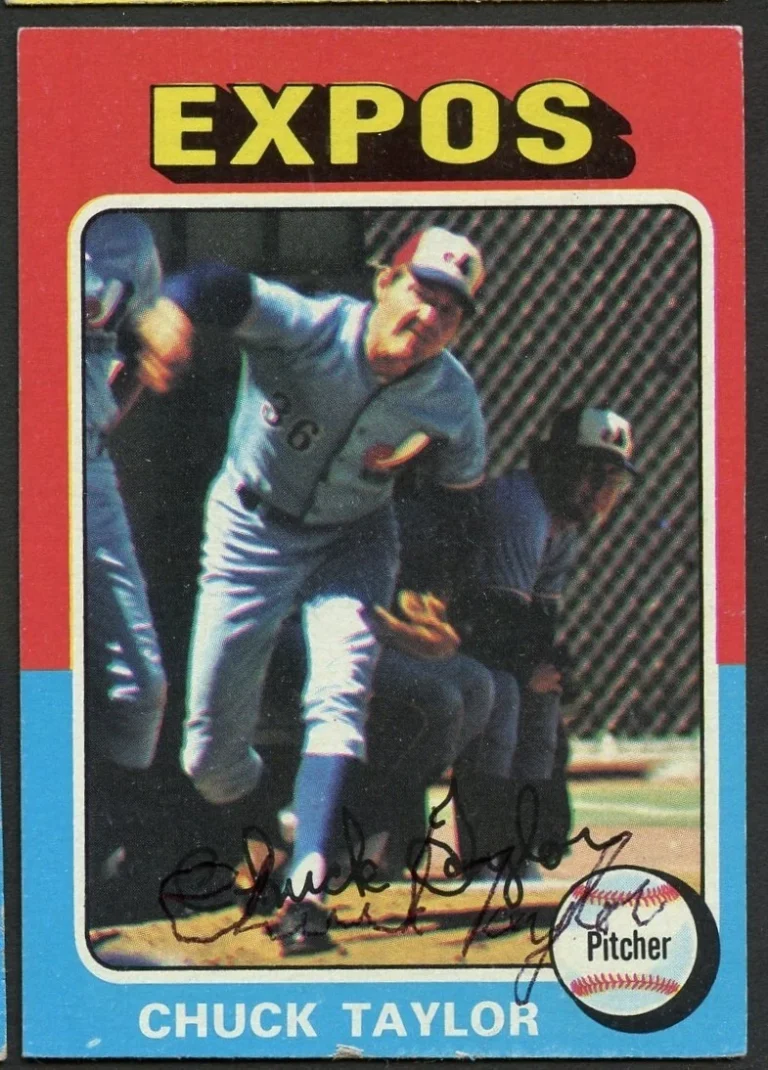 Chuck Taylor #58 signed autograph auto 1975 Topps Baseball Trading Card