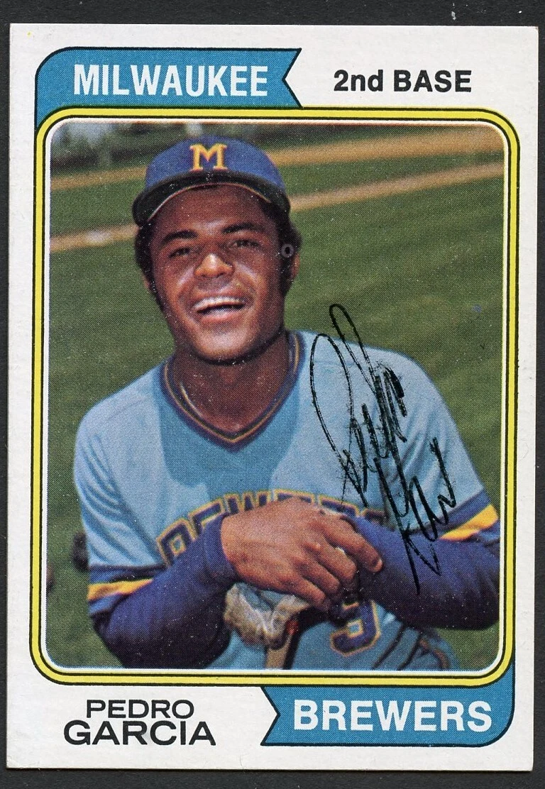 Pedro Garcia #142 signed autograph auto 1974 Topps Baseball Trading Card