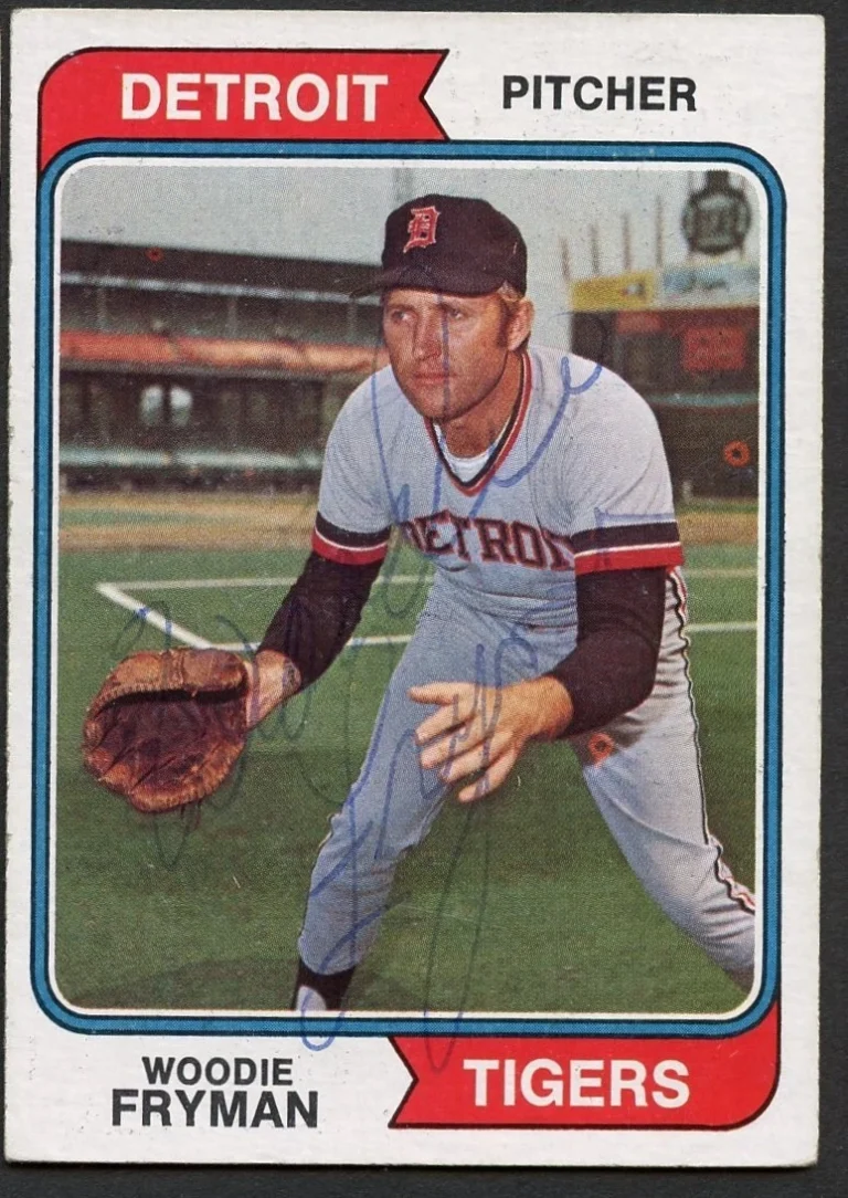 Woodie Fryman #555 signed autograph auto 1974 Topps Baseball Trading Card