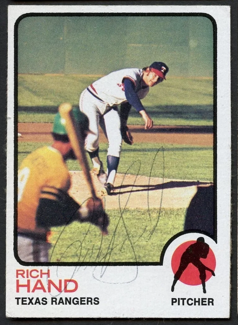 Rich Hand #398 signed autograph auto 1973 Topps Baseball Trading Card