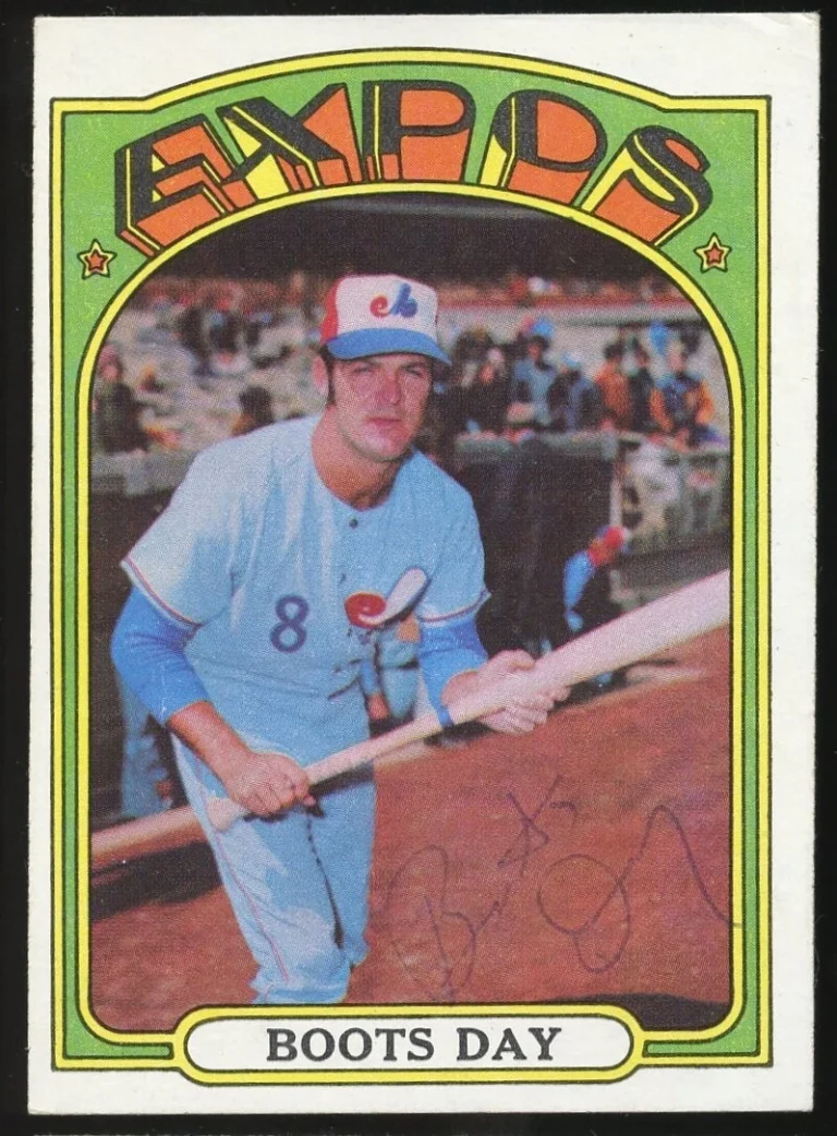 Boots Day #254 signed autograph auto 1972 Topps Baseball Trading Card